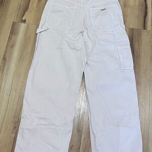 TNA Women's Light Pink Cargo Straight Leg Jeans